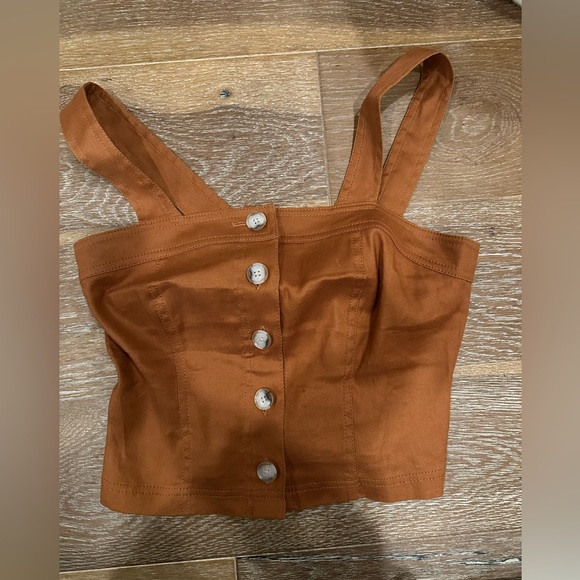 Banana Republic Rust Canvas Button Up Tank XS - Picture 3 of 4